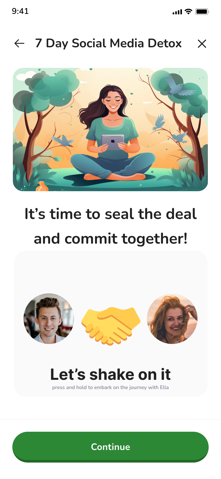 Committing to a challenge with a partner