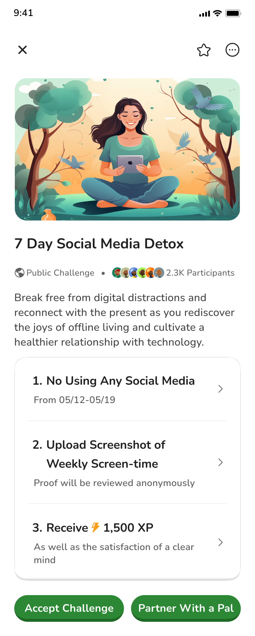 A challenge and its steps